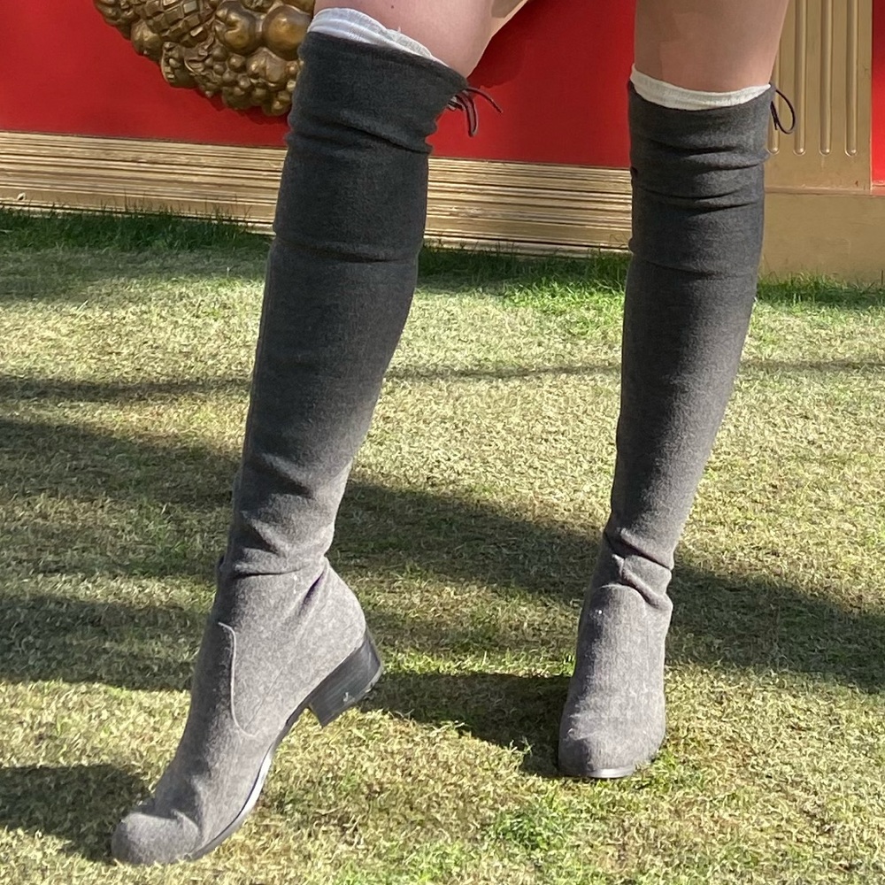 Style Charles grey thigh high boots